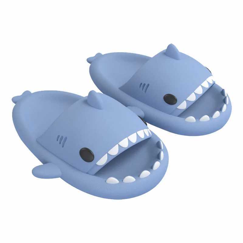 Eyriphy Shark Sandals For Kids Summer Cute Beach Shoes Children Fashion Casual Home Slides Flat Soft Sole Cozy Cartoon SlippersT250311
