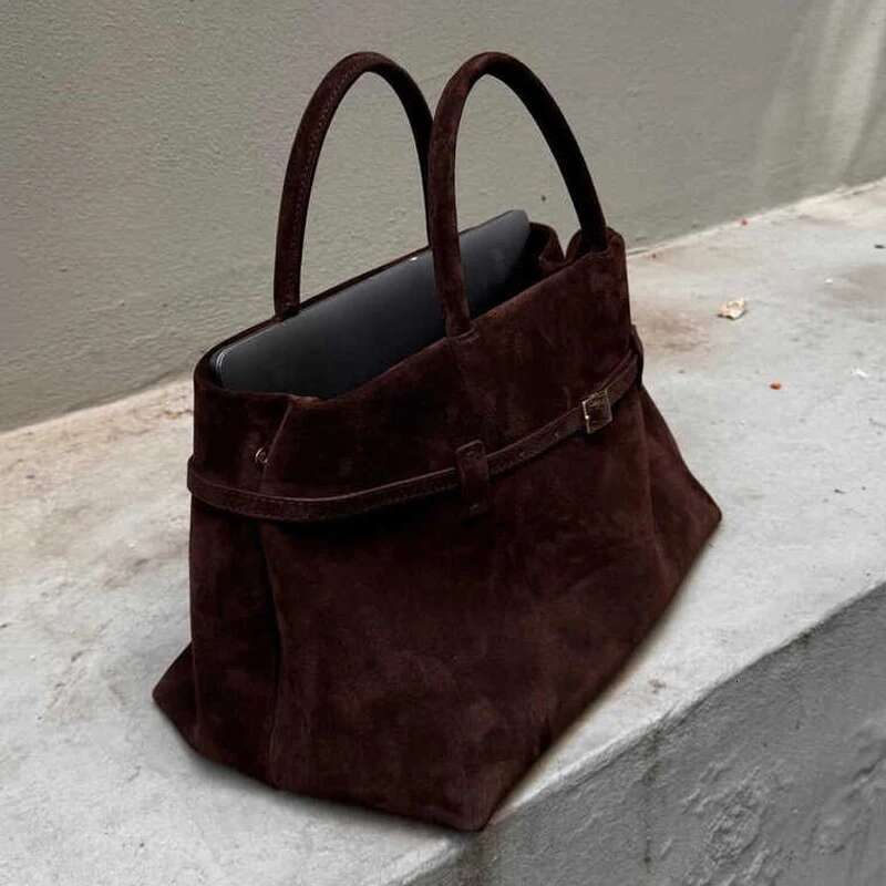 Genuine Leather Suede Tote Big Bags For Women Designer Handbag And Purse New In Vintage Commuting Shoulder Crossbody