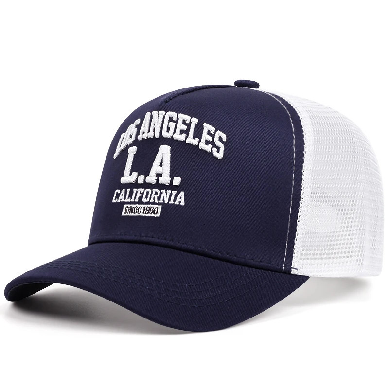 LOS ANGELES embroidered mens and womens outdoor sports event cap American trucker net hat trend fashion 250311
