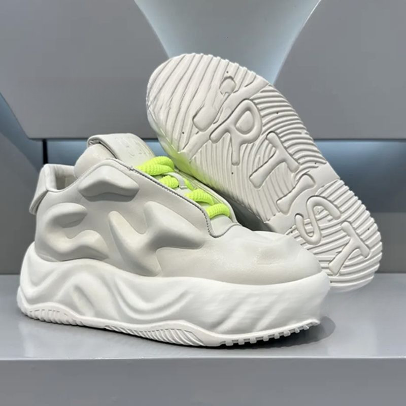 2025 Designer Spring Thick Soled High Rise Sneakers Internet Famous Fashion Shoes Fashion Niche Style Outdoor Shoes Multi-function Casual White Shoes