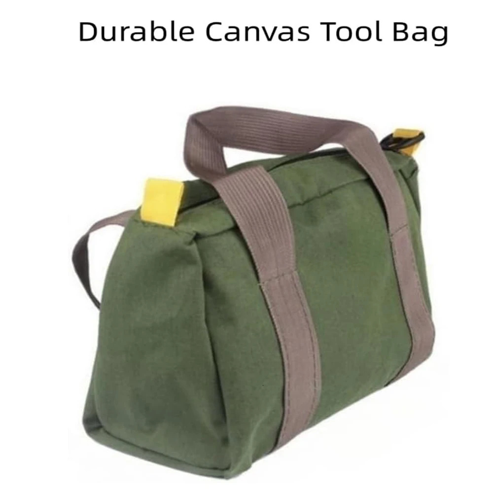 Wide mouthed tool bag canvas heavy storage large capacity tote 250311
