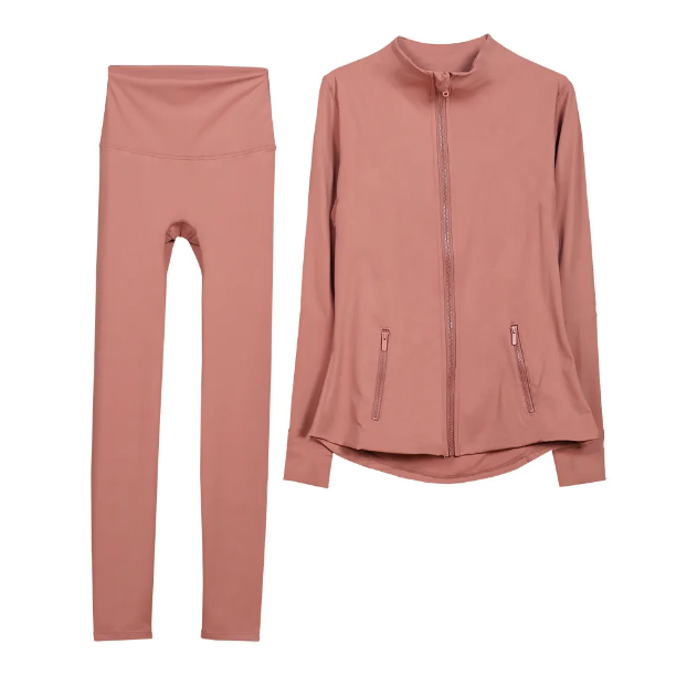 2025 womens yoga set spotes zippered cardigan long sleeved slim fit running fiess definition gym sports jacket Bell-bottom Suits Tracksuits Set design