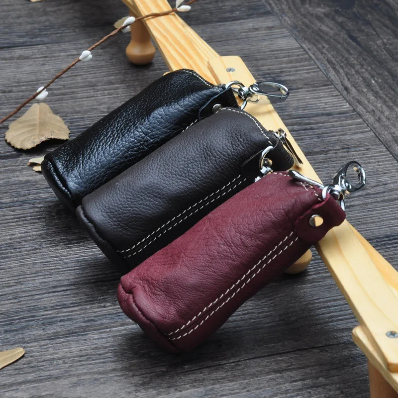 CICICUFF Men Key Bag Genuine Cow Leather Buckets Cases Pouch Zipper Keychain Auto Car Case Women Home Holder 250311