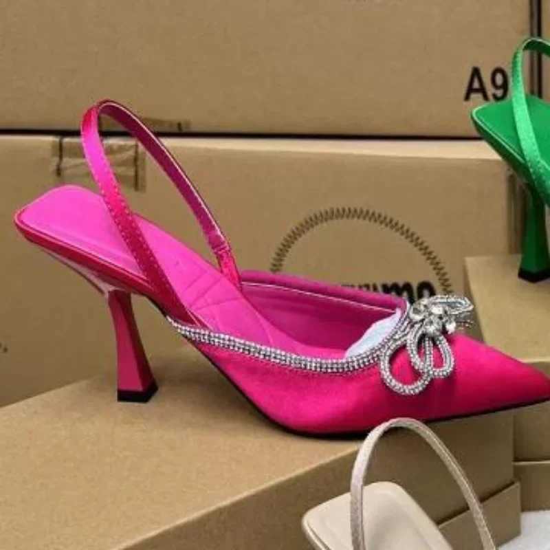 Elegant High Heeled Shoes Hot For Wens 2025 New Summer Bowknot Dia Sexy Ladies Sandals Wedding Party Dress Stiletto Sandalias Z250311