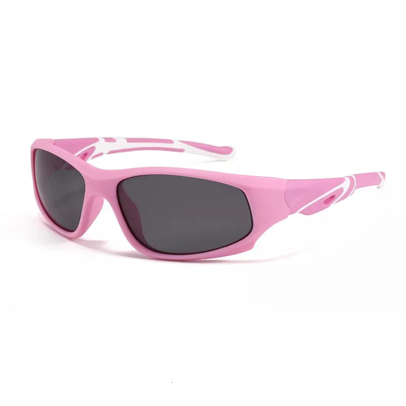 Fashion Kids Silicone Frame TAC Polarized Sun Glasses Soft TR90 UV400 Wrap Around Sport Sunglasses for Boys Girls Shades 250311