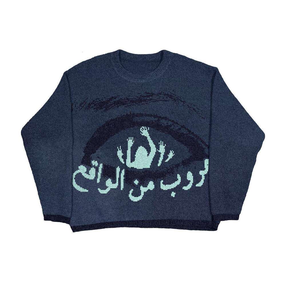 Dark Style Personalized Street Loose Pullover Sweater Y2k Casual Round Neck Warm Top