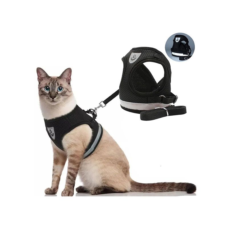 Breathable Pet Harness and Leash Combo Safe and Durable Reflective Vest for Dogs and Cats of All Sizes