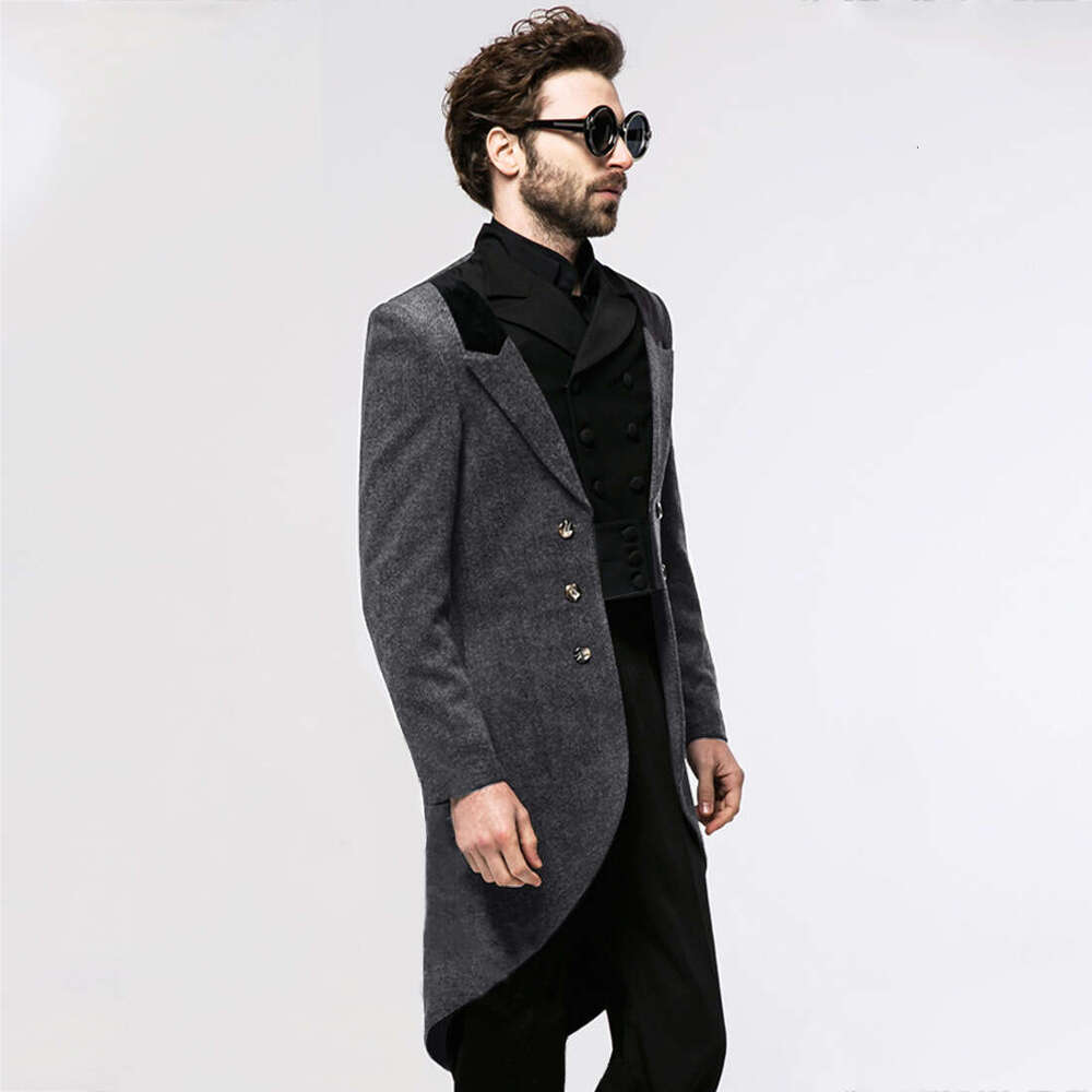 New Men's Woolen Coat For Autumn And Winter, Medium To Long Windbreaker Yf19