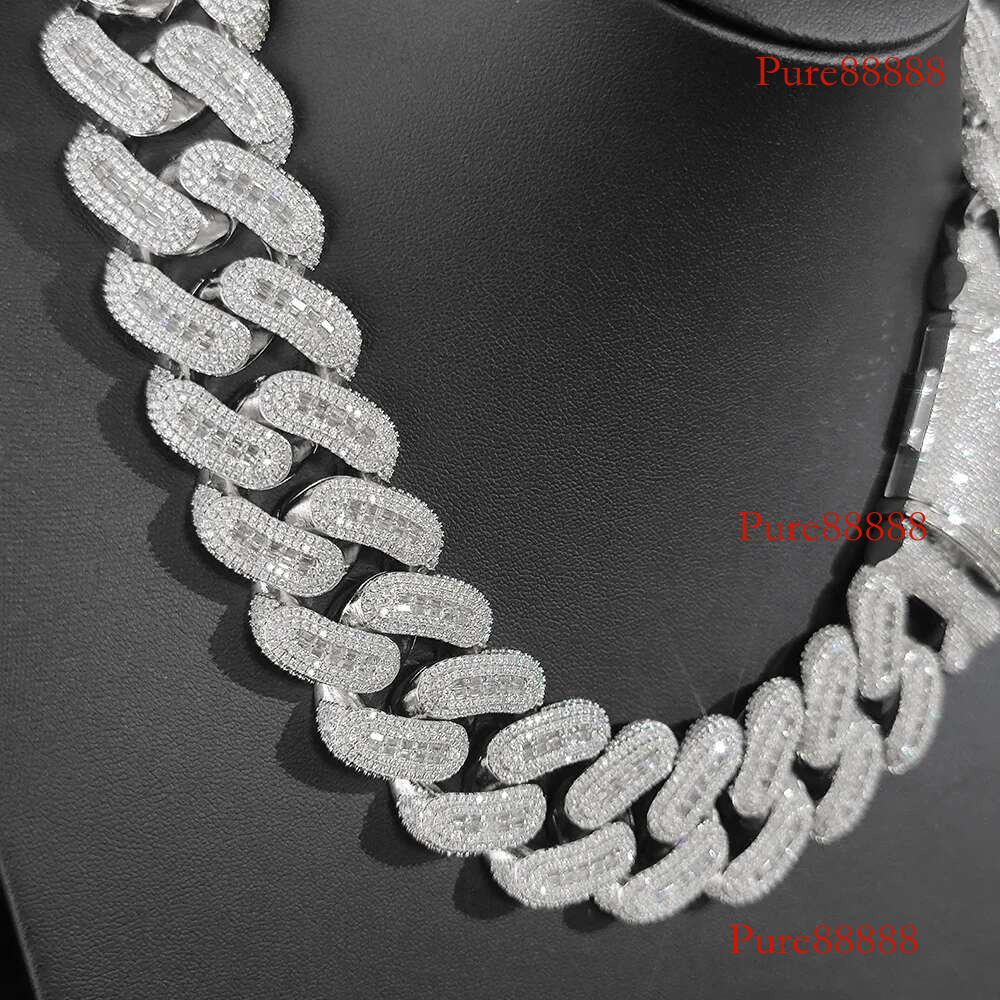 Custom 29mm Big Moissanite Dia k Iced Out Hip Hop Cuban Chain For Men Sier VVS Jewelry Charm Necklace