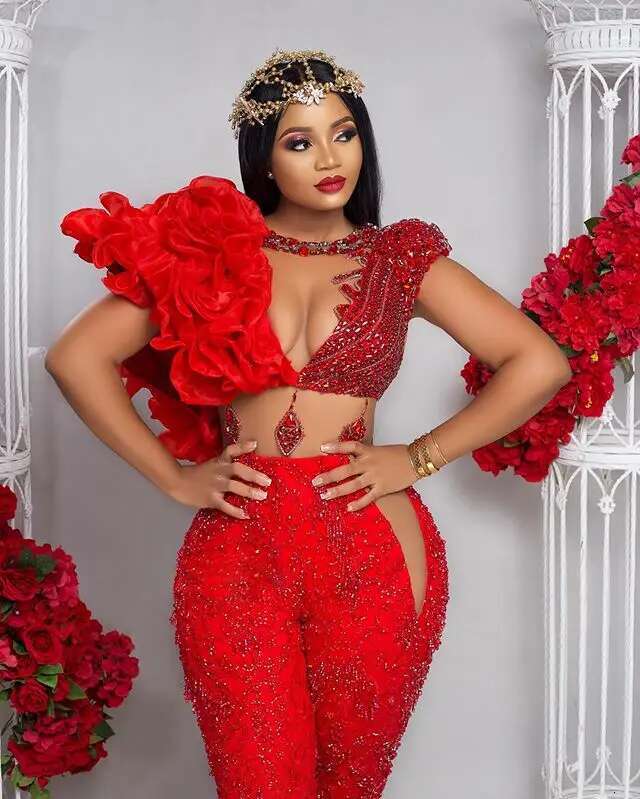 Red Action Beaded Prom Detachable Skirt, African Crystal Dress with Beaded, Evening Dress, Formal Dresses Plus Size