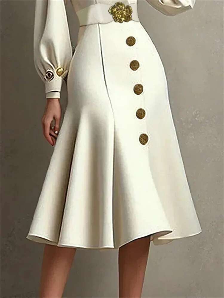 UOOZEE 2025 New Autumn Belted Elegant Party Evening Dresses Women Fashion Buttoned V-Neck Pleated Formal Banquet A-E Dress