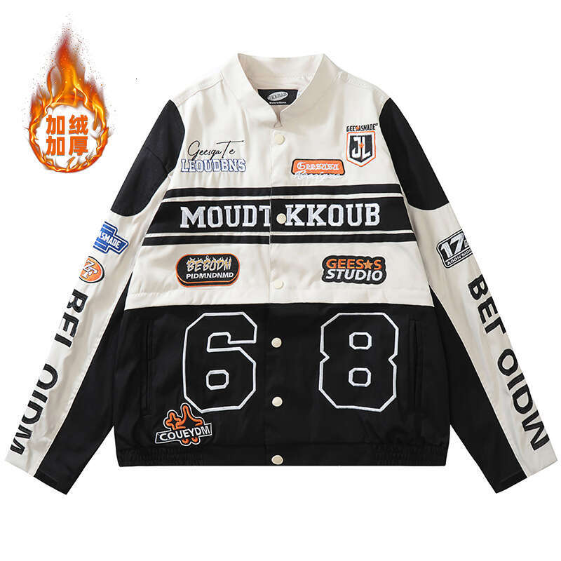 YPRS Men's Wear | Tiktok Net Red Removable Spice Girl Motorcycle Cardigan Embroidery Thickened Cotton Jacket Ins