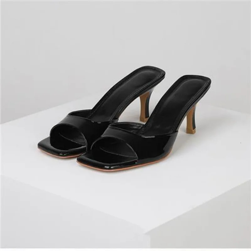 Women High Heel Sandals Summer Fashion Square Toe Open Toe Women Elegant Casual Comfortable Black High Heel Sandals 250305