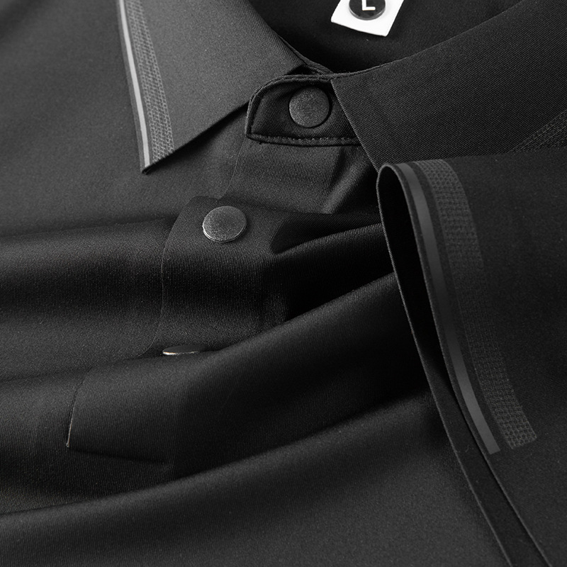 Short sleeved polo shirt for men, high-end, iron, no trace, pressure glue, ice silk, hanging sensation, solid color printing tracksuit