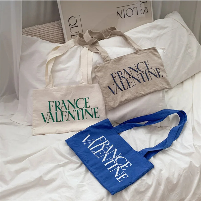 Female bags Canvas large capacity ins style Korean fashion casual tote bag versatile simple shoulder 250311