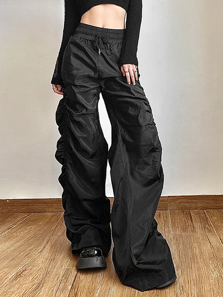 Nibber Fashion Trend Personalized Self-Confidence Avant-Garde Cool All-Match Casual Loose Girl High Waist Wide Leg Lantern Pants