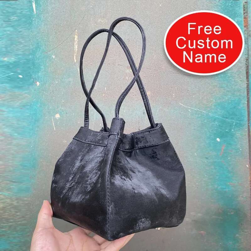 Free Custom Name Mini Bucket Bags For Women Designer Handbag Purse 2024 New In PU Gradient Color Hanging Tassels Shoulder