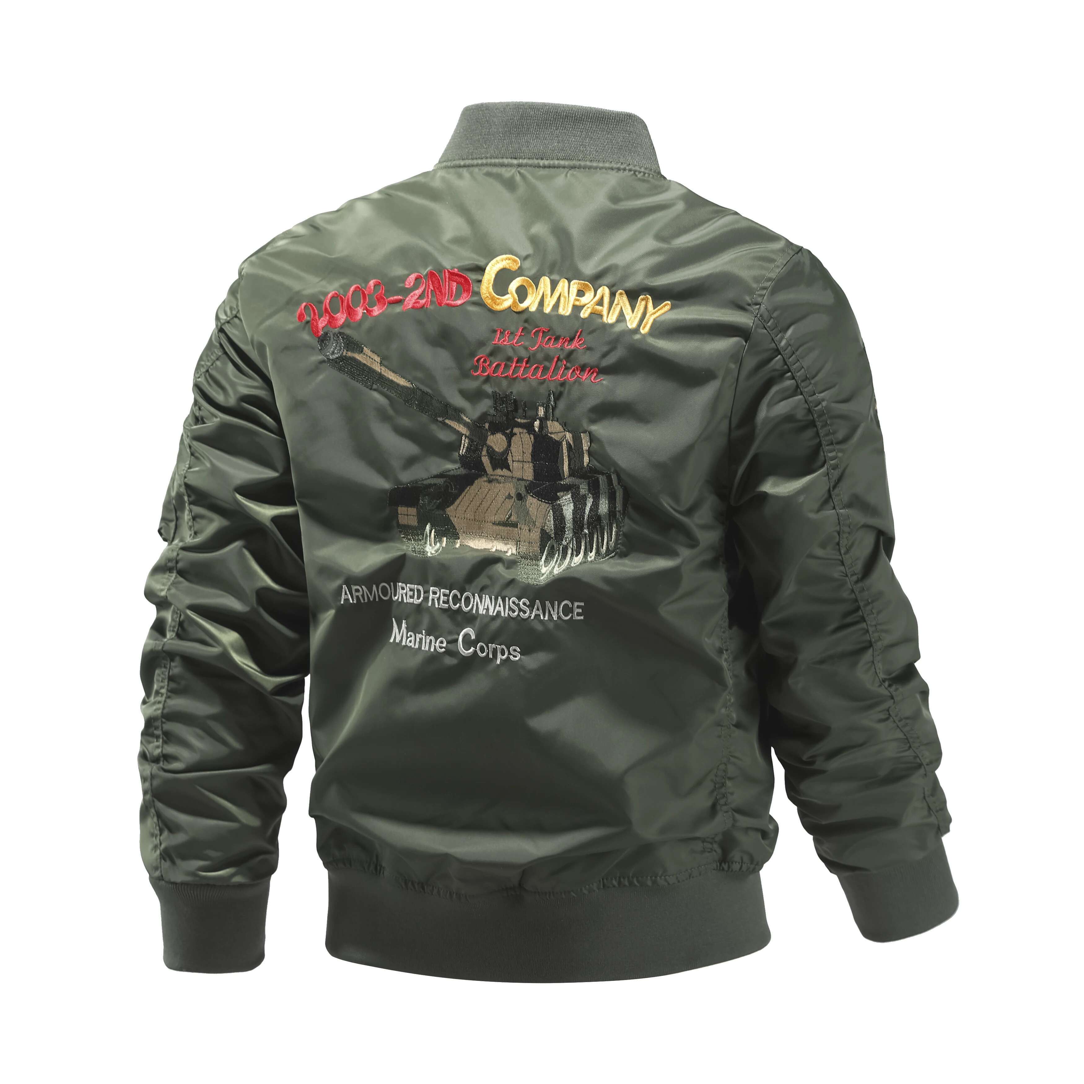 American Retro Ma1 Pilot Men's Embroidered Baseball Jacket, Spring And Autumn Oversized Loose Work Cycg Jacket Trend