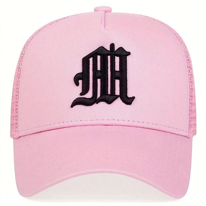 Unisex M Letter Embroidery Baseball Net Caps Hip Hop Cap Spring Summer Outdoor Adjustable Casual Hats Sunscreen Hat 250311