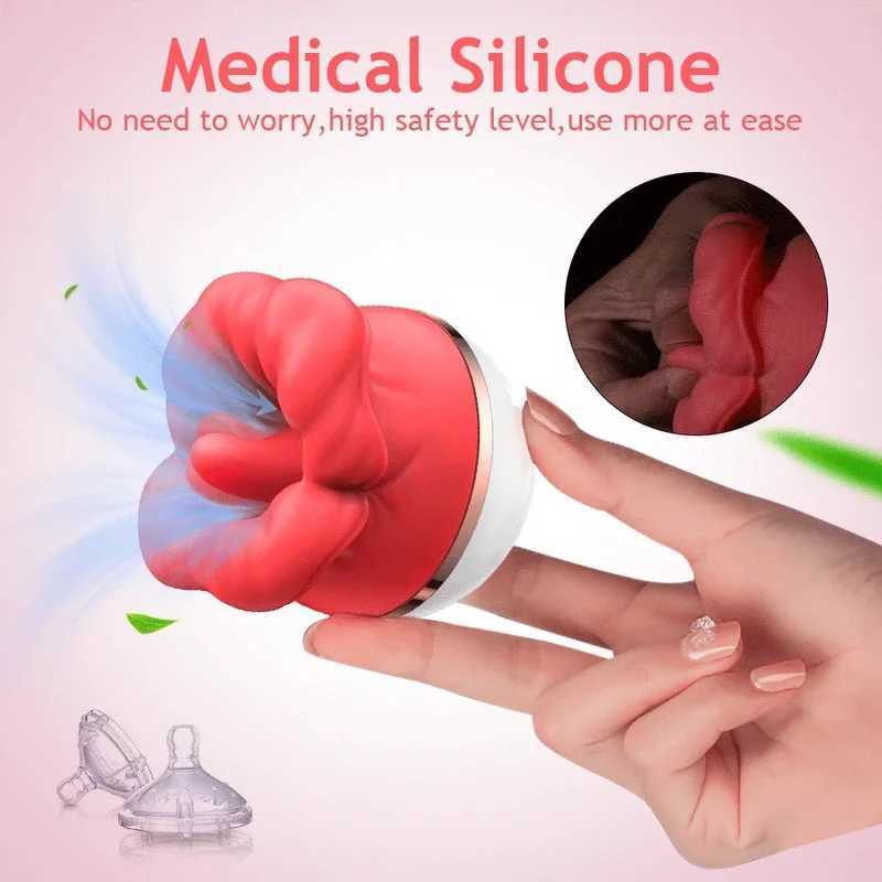Rose sucking licking vibrator female labia stimulator vaginal massager silicone female adult sex toyXJ250311