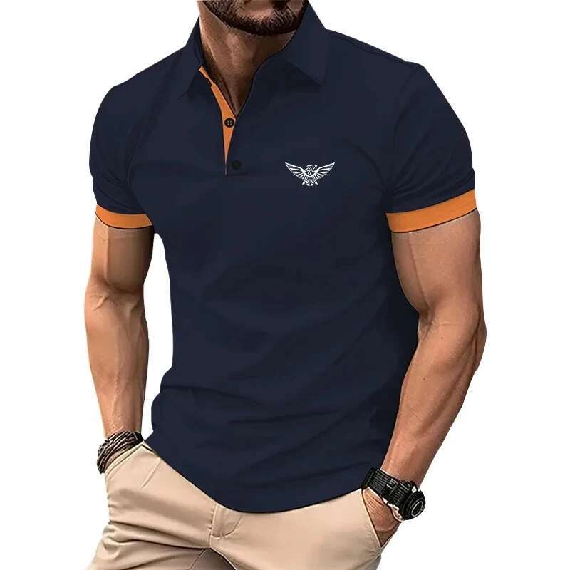 New Summer Men's Shorts Sleeve Polo Men Tee Shirt