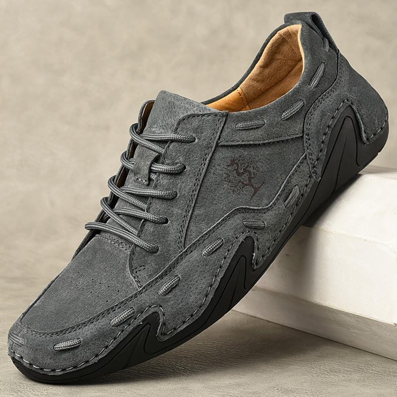 2025 Casual Fashion Trend Shoe Design Master Men's Single Shoes Outdoor Sports Pigskin Bean Shoes High-end Atmosphere
