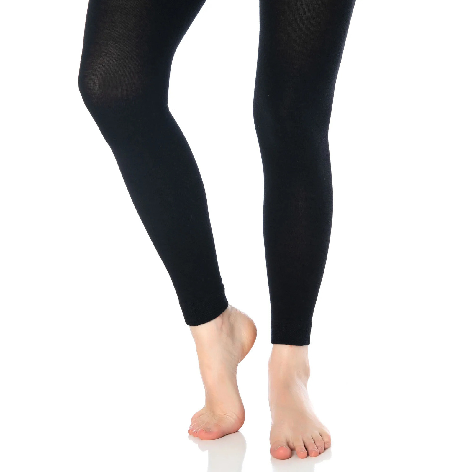 Black Thermal Leggings for Women Microfiber Soft Stretchy Full Legging 250310
