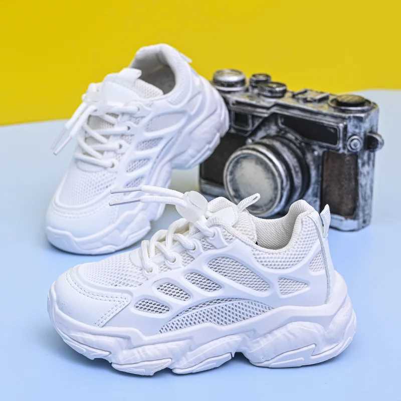 Children Girls Boys Breathable Mesh Sneakers Anti-slip Boys Girls Casual Soft Bottom Shoes Handsome Fashion Students ShoesXJ250311
