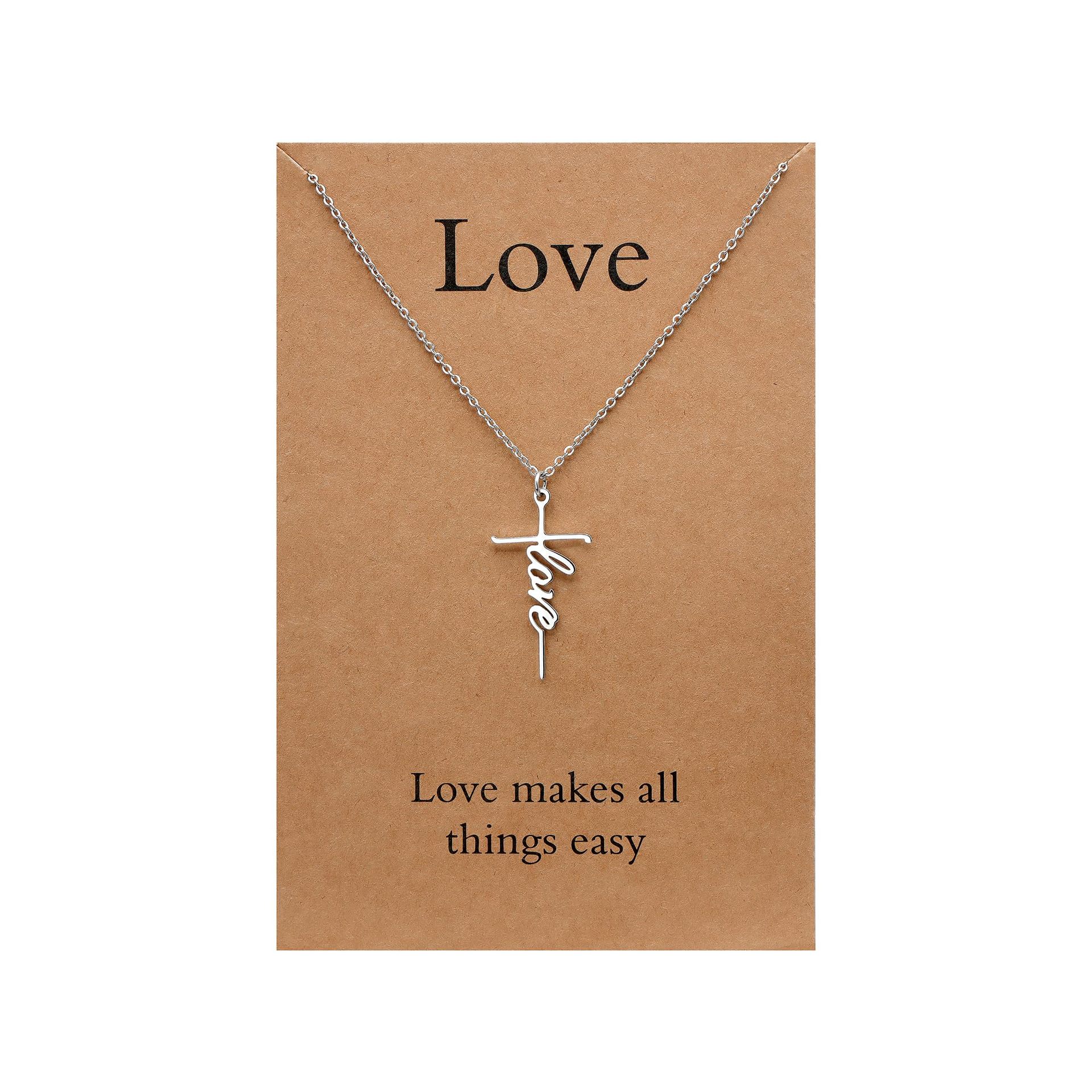 Faith Cross Necklace For Women Men Making Of Titanium Steel Plated Thick Gold Christian Designer Jewelry Woman Girls Valentines Day Religious Gift