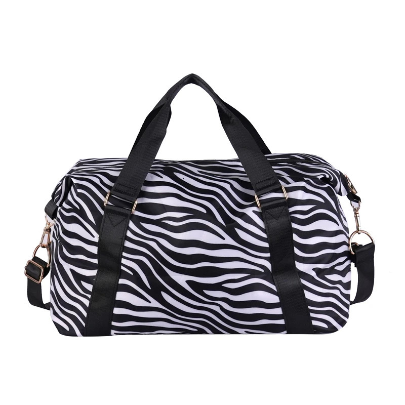 Zebra Stripe Pattern Large Size Luggage Travel Bags Oxford Waterproof Weekend Bag Casual Big Duffle Lightweight Fitness 250311