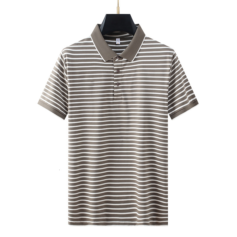 Striped short sleeved polo shirt men's summer new style, simple luxurious, with a lapel T-shirt for casual and business use tracksuit