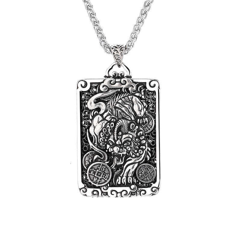 China-Chic copper coin u necklace male domineering personality national style fashion hollow niche design creative jewelry