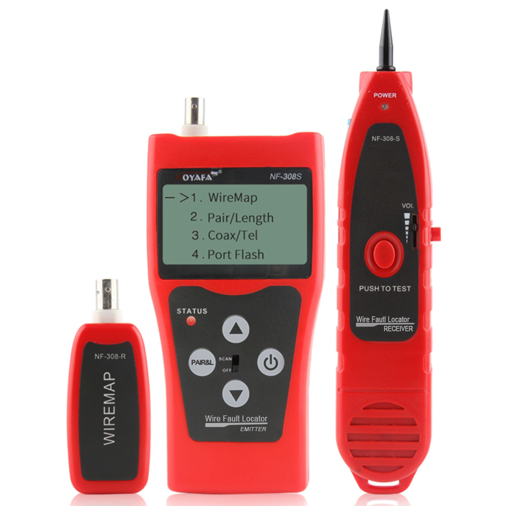 NOYAFA NF-308S Network Cable tester LCD display Wiremap tracker RJ45 RJ11 BNC Multi-function cable length continuity test tools