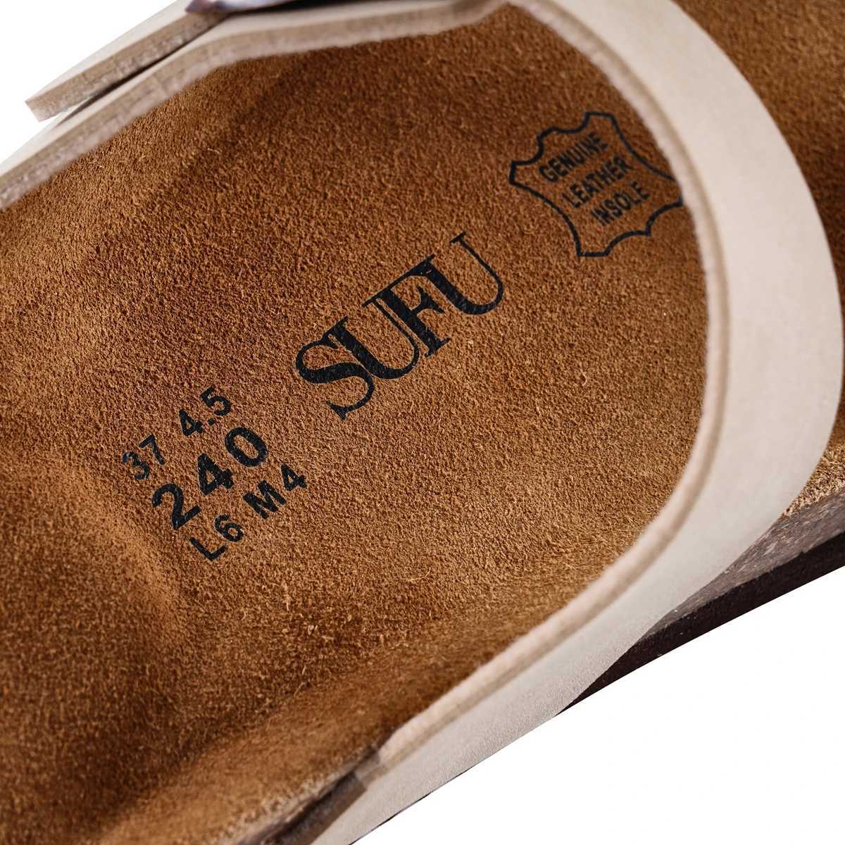 SUFU Slippers Summer Classic Buckle Breathable Outdoor Casual Flip Flops Soft Footbed Leather SandalsXJ250311