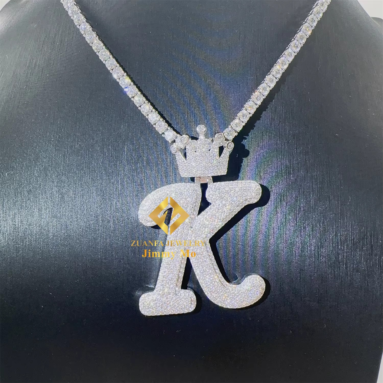 GRA Certificate Customized Pendant Luxury Jewelry 2in 925 Silver Iced Out VVS Moissanite Letter Initial K Name Pendant