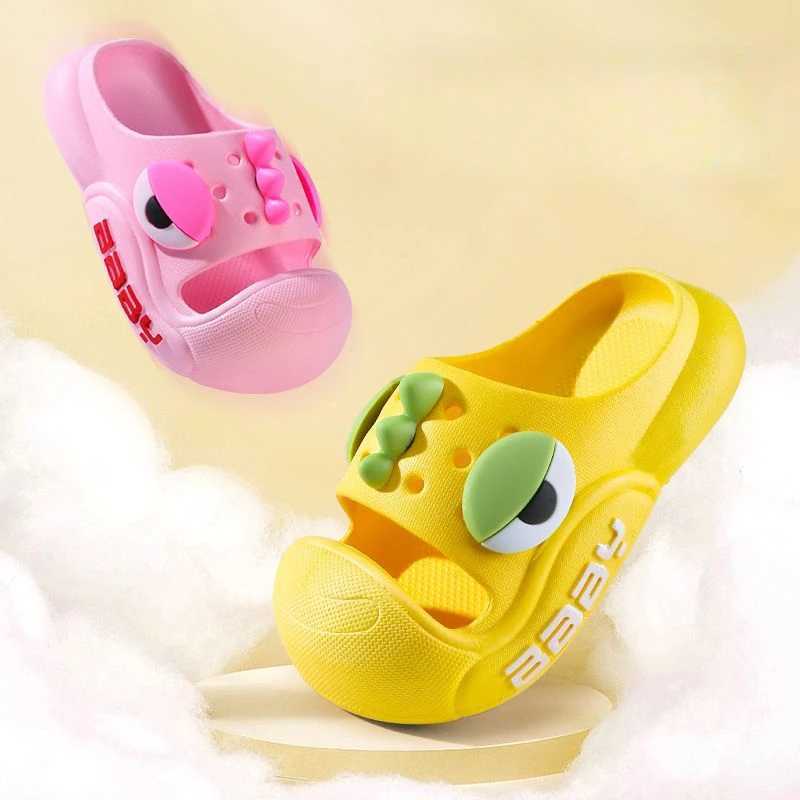 Children Slippers 2-14 Year Old Boys Cartoon Dinosaur Anti-collision Home Slippers Summer Girls Non Slip Bathroom SlippersT250311