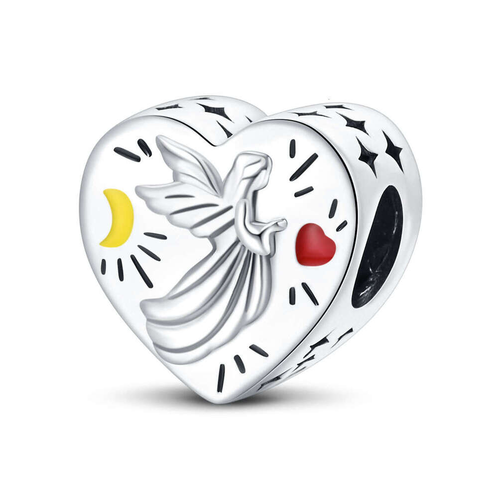Hot Selling new 925 Sterling Silver heart charms accessories gratitude love blessings LOVE family string jewelry beads for women jewelry gift