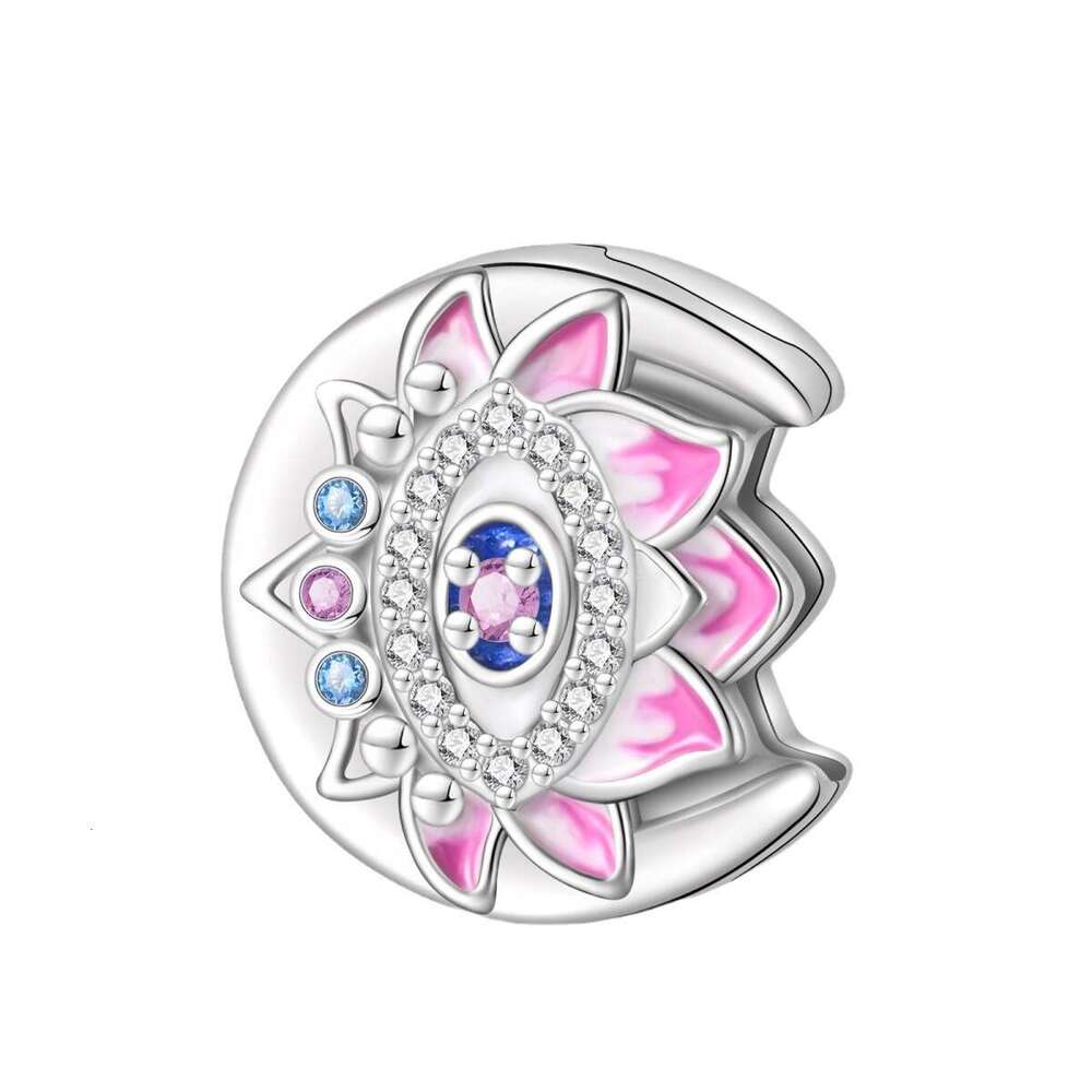 925 Sterling Silver Flat Bead Fatima Charms Lucky Clover Life Tree Beads DIY Jewelry Accessories Fit S925 Snake Bracelet New Style jewelry gift for wo