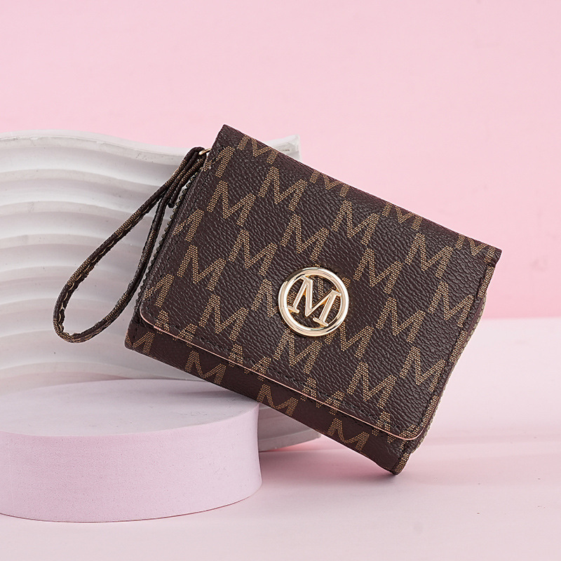 2025 Women s New Three Fold Zipper Coin Purse Simple And Fashionable Designer Old Color Pattern Multifunctional Card Bag Mini Handbag