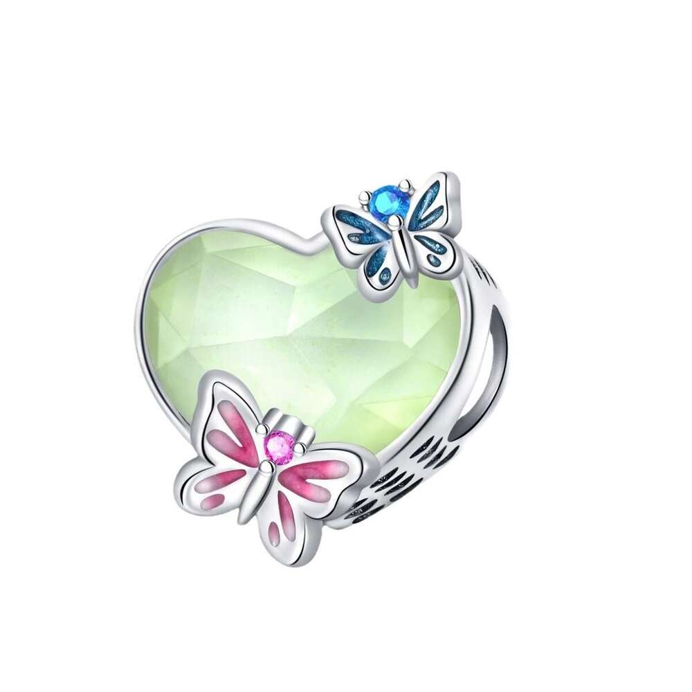Hot selling new Spring collection dragonfly butterfly pendant beads luminous 925 Sterling Silver Charms DIY jewelry accessories bracelet for women jew