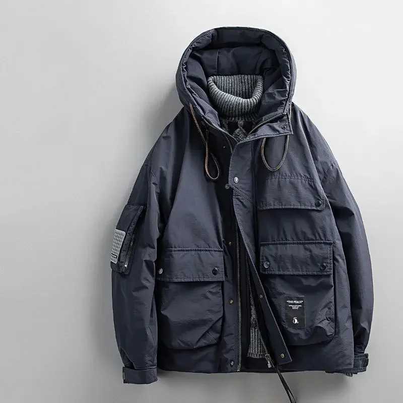 Juspinice Korean Fashion Loose Jacket Cotton Jacket Trend 2024 Winter Warm Hooded Loose Casual Warm Parkas Male ClothingT250311