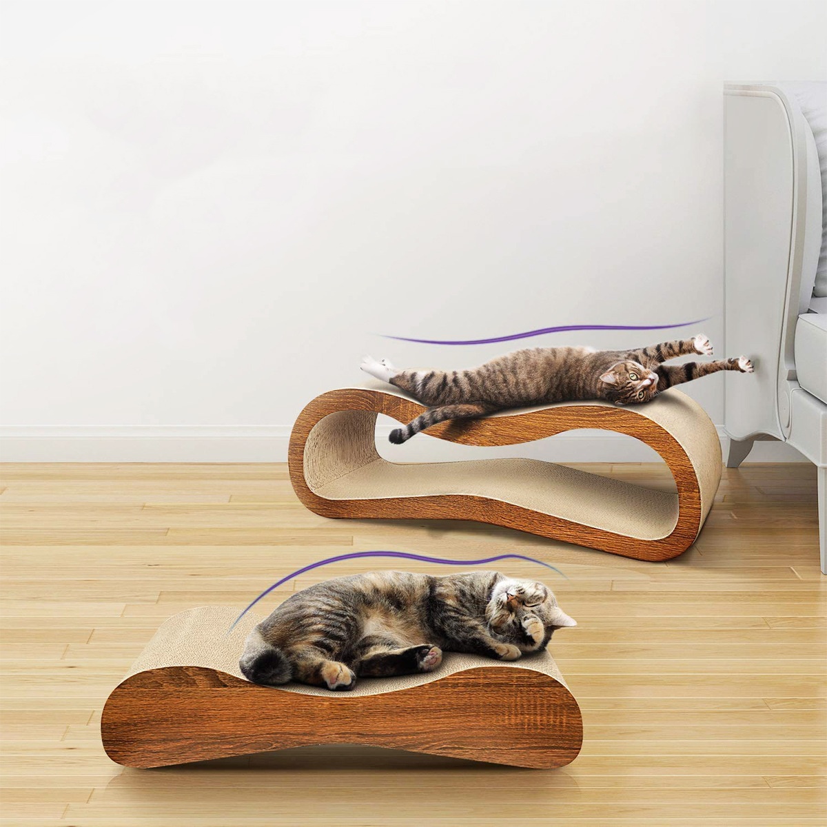 2-in-1 cat scratch board corrugated paper lounge chair bed board cat stool claw grinder artifact environmentally friendly corrugated paper cat scratch