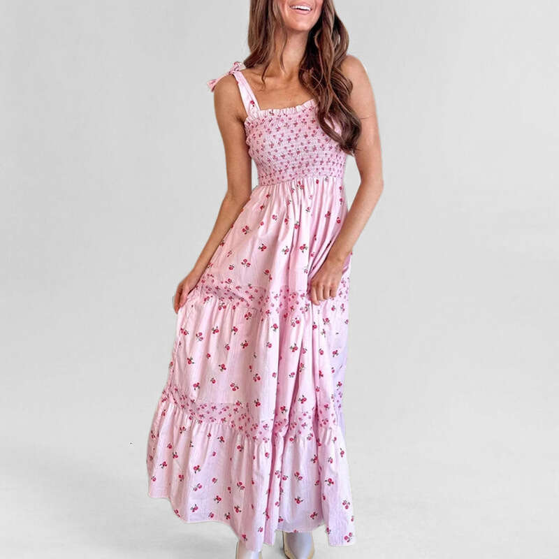 2025 Spring New Women's Dress With Elegant Strap, Fragmented Flowers And Sweet Wind For Women KLMY