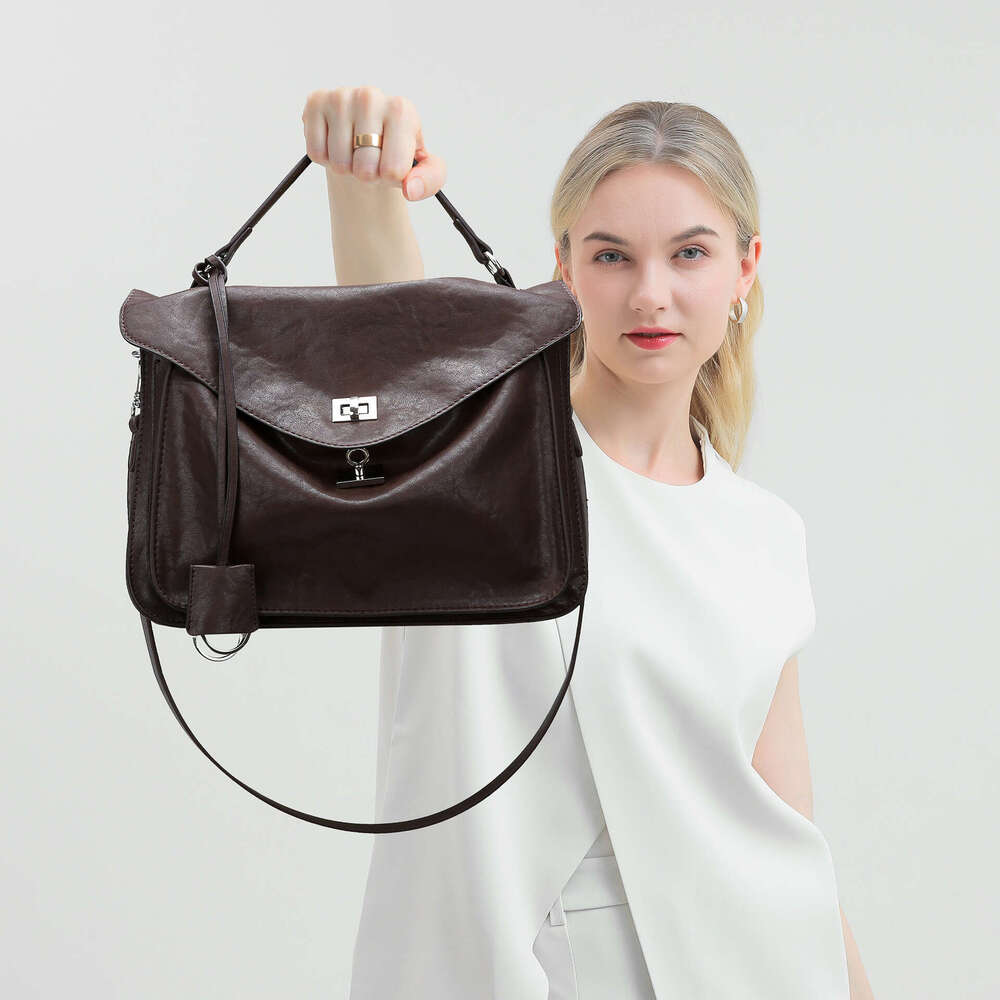 Women's Bags Bag fashion tanned soft leather light luxury women's large capacity commuting high-end feeling mailman versatile crossbody bag