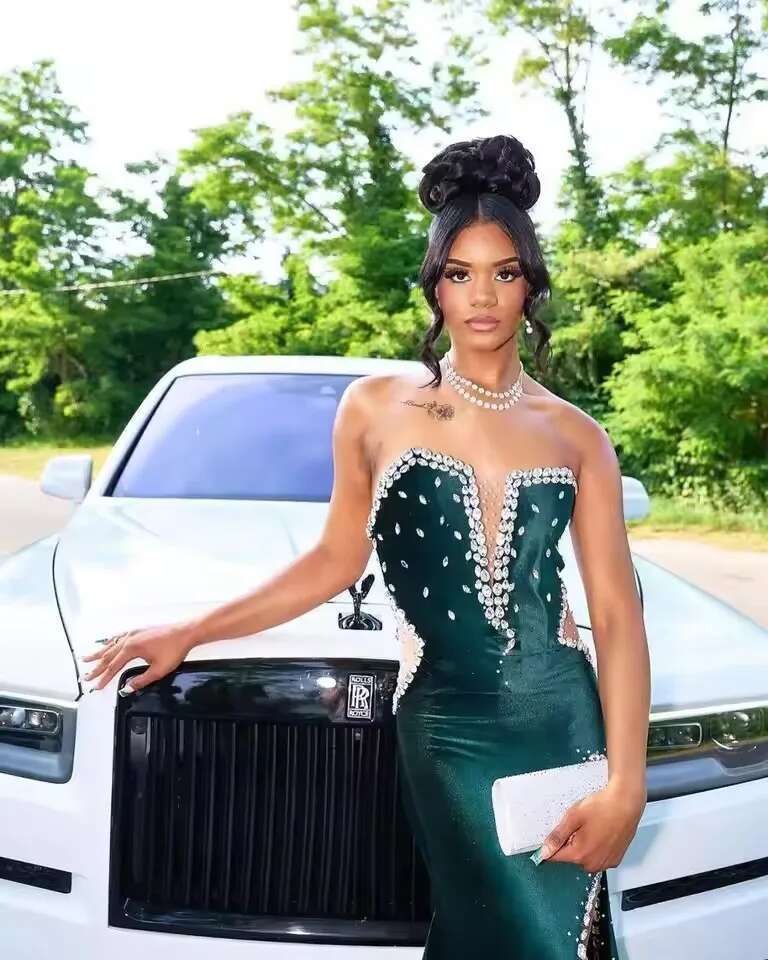 Customized Dark Green Veet Mermaid Prom Illusion Crystal Beading Side Split Evening Dress Birthday Party Guest Gowns