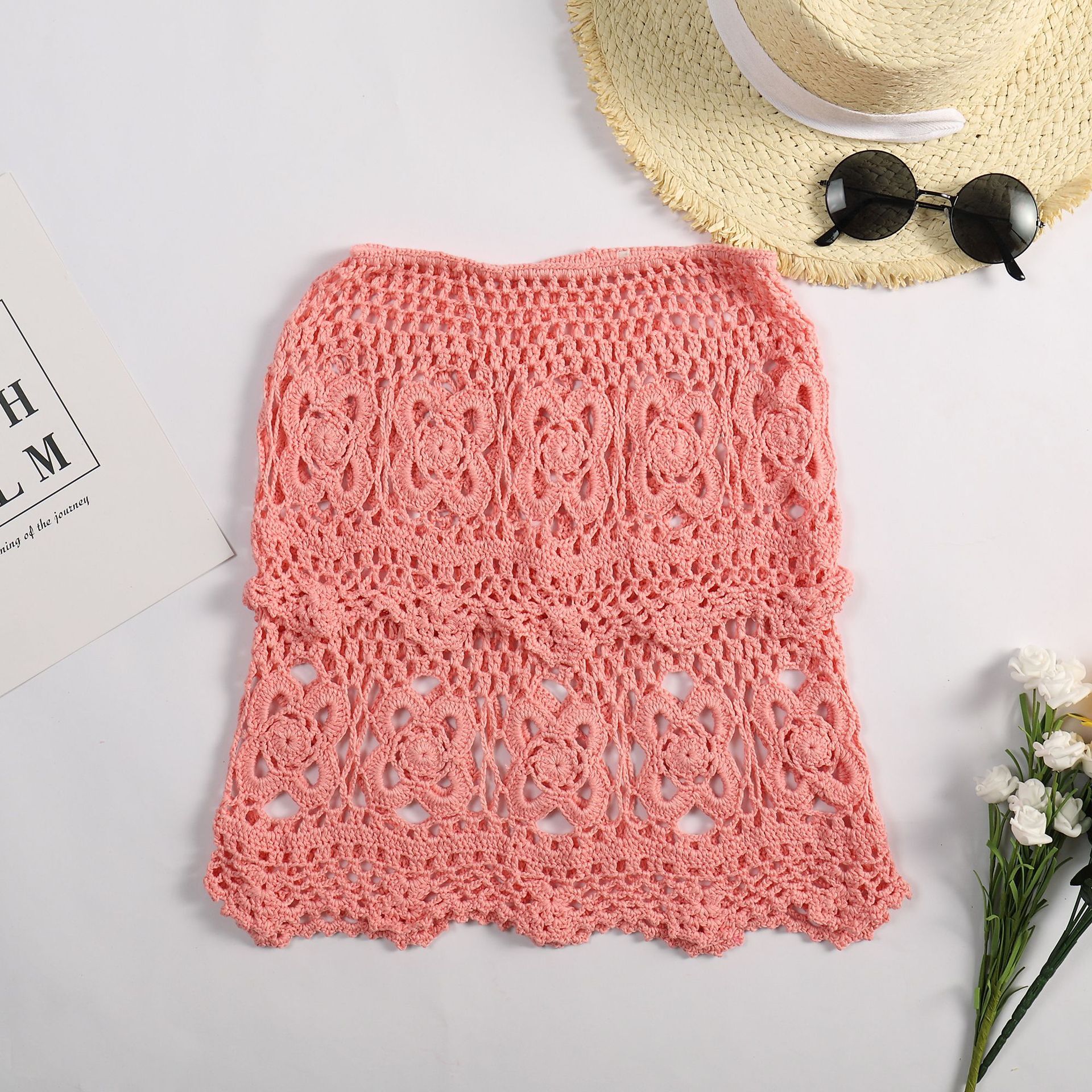 New Hand Hook Sexy Hollow Knitted Bikini Half Body Bohemian Beach Wrap Hip Short Skirt