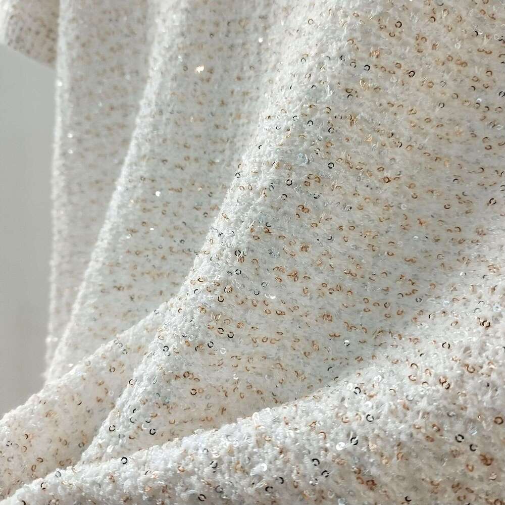 New Summer 2024 Nanyou High End Silk Sparkling Small Fragrant Knitted Shirt Women's Short Sleeve Hoodie Top