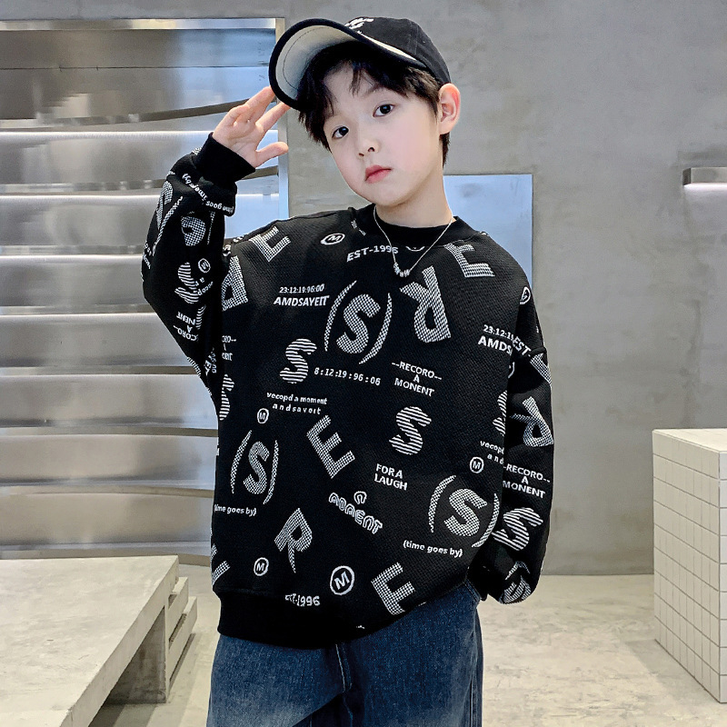 Ddmyshoesvip Autumn Hoodie New Style Handsome Top Middle And Large Children S Boys Spring Bottom Shirt Trendy