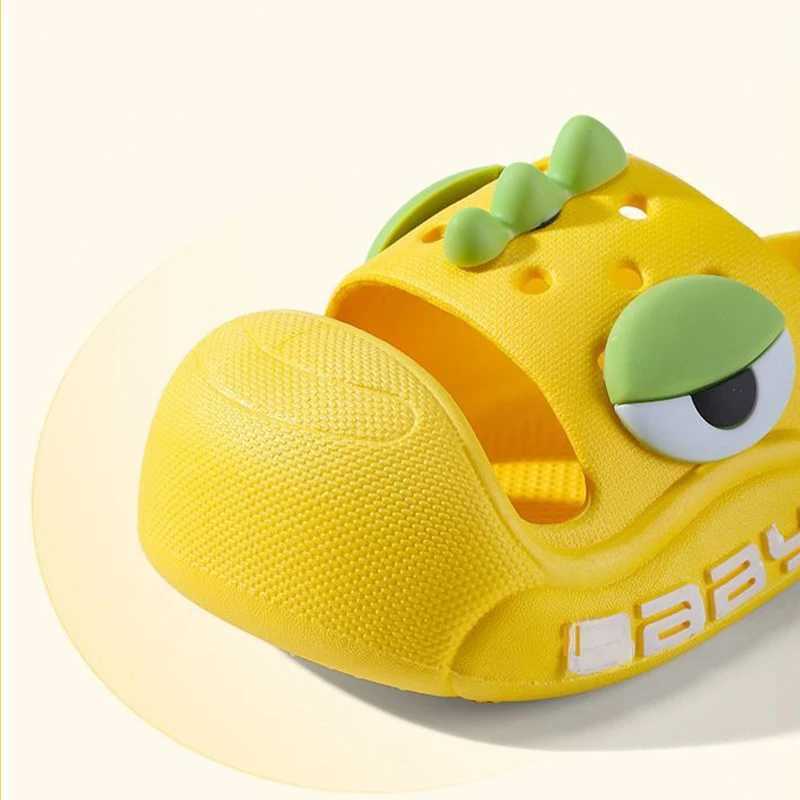Children Slippers 2-14 Year Old Boys Cartoon Dinosaur Anti-collision Home Slippers Summer Girls Non Slip Bathroom SlippersT250311