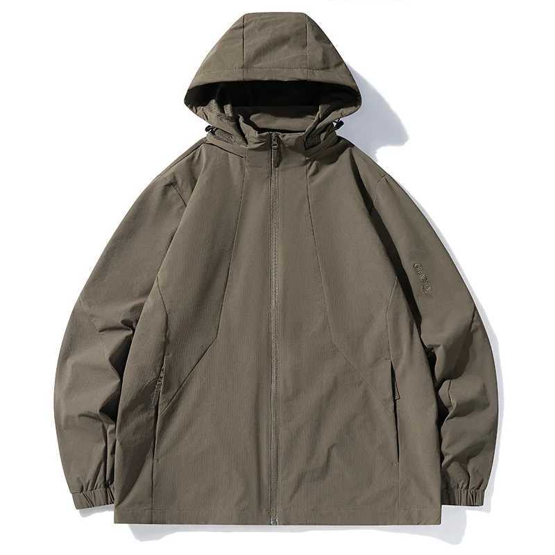 Elastic Jacket for Mens Spring and Autumn Sports and Leisure Cardigan Trendy Hooded Single Jacket Summer Thin JacketT250311